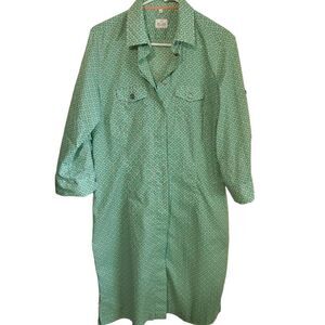 MILANO ITALY SHIRT DRESS SIZE 10 12 GREEN